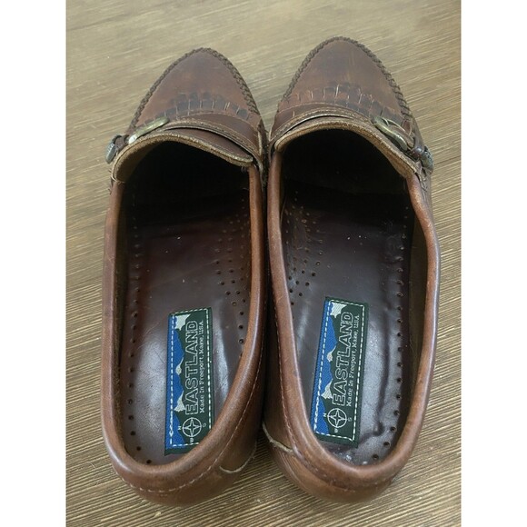 Vintage Mens Eastland Penny Loafers With Buckle Size 10.5 D Brown Made In USA main image 5